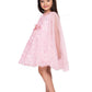 Pink Imported Net Double Sided Sleeve Pattern Party Wear Frock For Girls - Betty Ethnic India - Frock - Betty Girls Wear Online