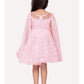 Pink Imported Net Double Sided Sleeve Pattern Party Wear Frock For Girls - Betty Ethnic India - Frock - Betty Girls Wear Online
