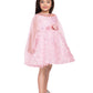 Pink Imported Net Double Sided Sleeve Pattern Party Wear Frock For Girls - Betty Ethnic India - Frock - Betty Girls Wear Online