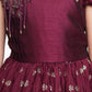 Rama Green Coloured Ethnic Motifs One Sided Sleeve Pattern Gown For Girls - Betty Ethnic India - Gown - Betty Girls Wear Online