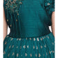 Rama Green Coloured Ethnic Motifs One Sided Sleeve Pattern Gown For Girls - Betty Ethnic India - Gown - Betty Girls Wear Online