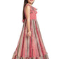 Peach Coloured Ruffle Style One Sided Sleeves Gown For Girls - Betty Ethnic India - Gown - Betty Girls Wear Online