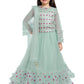 Blue & Pink Embroidered Ready to Wear Lehenga & Blouse With Dupatta for Girls - Betty Ethnic India - Saris & Lehengas - Betty Girls Wear Online