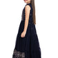 Navy Blue Coloured Gown With Jacket Heavy Embroidery Fabric For Girls - Betty Ethnic India - Gown - Betty Girls Wear Online