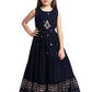 Navy Blue Coloured Gown With Jacket Heavy Embroidery Fabric For Girls - Betty Ethnic India - Gown - Betty Girls Wear Online