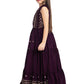 Wine Coloured Gown With Jacket Heavy Embroidery Fabric For Girls - Betty Ethnic India - Gown - Betty Girls Wear Online