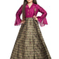 Burgundy & Brown Coloured Shirt Collar Styled Gown For Girls - Betty Ethnic India - Gown - Betty Girls Wear Online