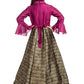 Burgundy & Brown Coloured Shirt Collar Styled Gown For Girls - Betty Ethnic India - Gown - Betty Girls Wear Online