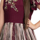 Burgundy Coloured Ruffle Style One Sided Sleeves Gown For Girls - Betty Ethnic India - Gown - Betty Girls Wear Online