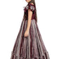 Burgundy Coloured Ruffle Style One Sided Sleeves Gown For Girls - Betty Ethnic India - Gown - Betty Girls Wear Online