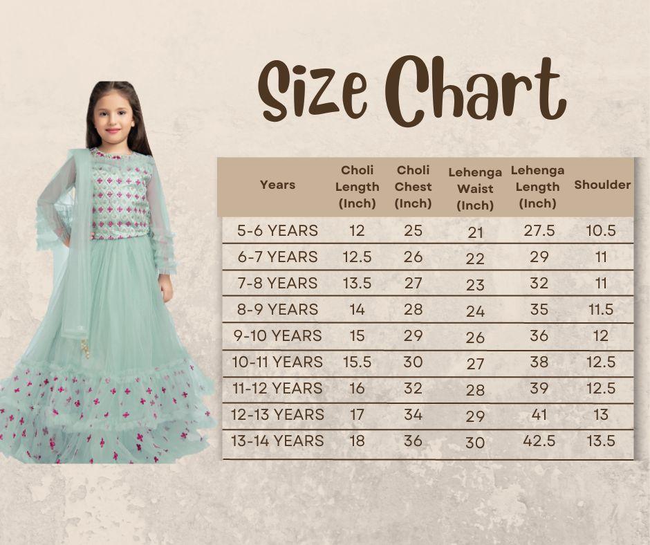 Blue & Pink Embroidered Ready to Wear Lehenga & Blouse With Dupatta for Girls - Betty Ethnic India - Saris & Lehengas - Betty Girls Wear Online