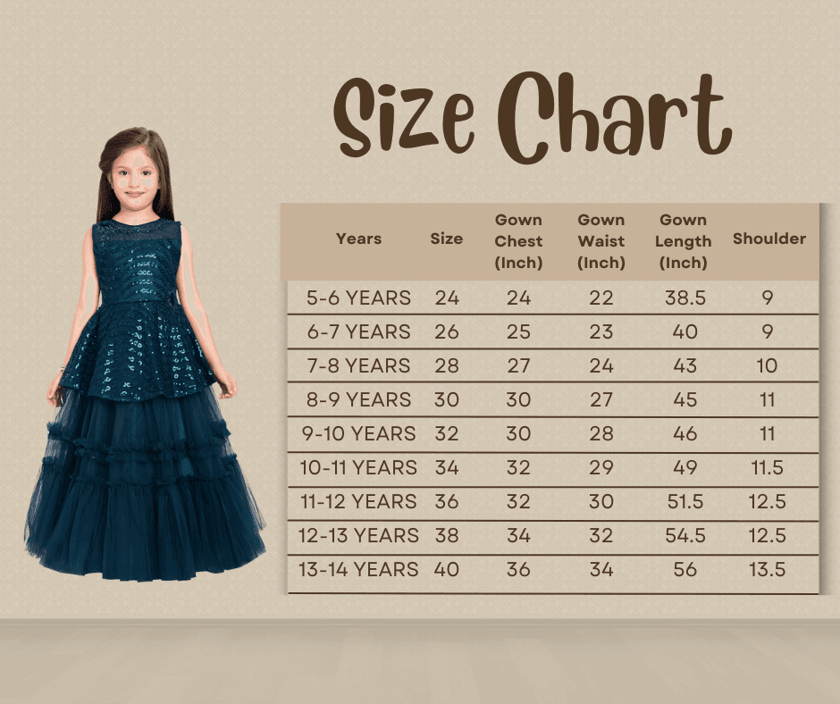 T-Blue Coloured Embellished Layered Net Gown For Girls - Betty Ethnic India - Gown - Betty Girls Wear Online