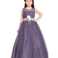 Lilac Coloured Simple Imported Net Gown For Girls - Betty Ethnic India - Gown - Betty Girls Wear Online
