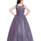 Lilac Coloured Simple Imported Net Gown For Girls - Betty Ethnic India - Gown - Betty Girls Wear Online