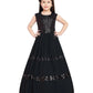 Black Coloured Sequined Georgette Gown For Girls - Betty Ethnic India - Gown - Betty Girls Wear Online