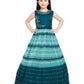 Blue Coloured Ethnic Gown Maxi Dress Chinon Fabric Gown For Girls - Betty Ethnic India - Gown - Betty Girls Wear Online