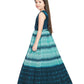Blue Coloured Ethnic Gown Maxi Dress Chinon Fabric Gown For Girls - Betty Ethnic India - Gown - Betty Girls Wear Online