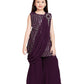 Wine Coloured Russian Palazzos Set For Girls - Betty Ethnic India - Gharara / Sharara Set - Betty Girls Wear Online
