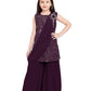 Wine Coloured Russian Palazzos Set For Girls - Betty Ethnic India - Gharara / Sharara Set - Betty Girls Wear Online