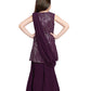Wine Coloured Russian Palazzos Set For Girls - Betty Ethnic India - Gharara / Sharara Set - Betty Girls Wear Online