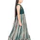 Bettle Coloured Ruffle Style One Sided Sleeves Gown For Girls - Betty Ethnic India - Gown - Betty Girls Wear Online