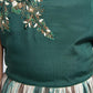 Bettle Coloured Ruffle Style One Sided Sleeves Gown For Girls - Betty Ethnic India - Gown - Betty Girls Wear Online