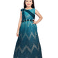 Peacock Blue Coloured Wire Concept Style Gown For Girls - Betty Ethnic India - Gown - Betty Girls Wear Online