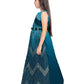 Peacock Blue Coloured Wire Concept Style Gown For Girls - Betty Ethnic India - Gown - Betty Girls Wear Online