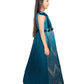 Peacock Blue Coloured Wire Concept Style Gown For Girls - Betty Ethnic India - Gown - Betty Girls Wear Online