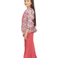 Peach Coloured Jacket Style Russian Palazzo Style Set For Girls With Separate Belt - Betty Ethnic India - Gharara / Sharara Set - Betty Girls Wear Online