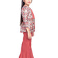 Peach Coloured Jacket Style Russian Palazzo Style Set For Girls With Separate Belt - Betty Ethnic India - Gharara / Sharara Set - Betty Girls Wear Online