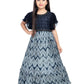 Navy Blue Coloured Sleeve Styled Gown For Girls - Betty Ethnic India - Gown - Betty Girls Wear Online