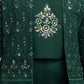 Bottle Green Coloured With Jacket Russian Palazzo Set For Girls - Betty Ethnic India - Gharara / Sharara Set - Betty Girls Wear Online