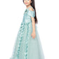 Sea Green Coloured Off Shoulder Self Design Maxi Dress Gown For Girls - Betty Ethnic India - Gown - Betty Girls Wear Online
