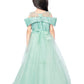Sea Green Coloured Off Shoulder Self Design Maxi Dress Gown For Girls - Betty Ethnic India - Gown - Betty Girls Wear Online