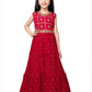 Rani Coloured Girls Floral Embroidered Tiered Fit & Flare Dress Maxi Gown - Betty Ethnic India - Gown - Betty Girls Wear Online