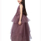 Wine Coloured Imported Net Stylist Maxi Dress Gown For Girls - Betty Ethnic India - Gown - Betty Girls Wear Online