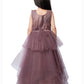 Wine Coloured Imported Net Stylist Maxi Dress Gown For Girls - Betty Ethnic India - Gown - Betty Girls Wear Online