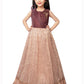 Fawn Coloured Trendy Wire Styled Pattern Maxi Dress Gown For Girls - Betty Ethnic India - Gown - Betty Girls Wear Online