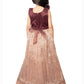 Fawn Coloured Trendy Wire Styled Pattern Maxi Dress Gown For Girls - Betty Ethnic India - Gown - Betty Girls Wear Online