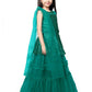 Rama Green Coloured Embellished Sequinned Ready to Wear Lehenga & Blouse With Dupatta For Girls - Betty Ethnic India - Saris & Lehengas - Betty Girls Wear Online
