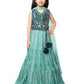 Rama Green Coloured Ready-To-Wear Lehenga Choli With Mirror Work For Girls - Betty Ethnic India - Saree & Lehenga - Betty Girls Wear Online