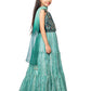 Rama Green Coloured Ready-To-Wear Lehenga Choli With Mirror Work For Girls - Betty Ethnic India - Saree & Lehenga - Betty Girls Wear Online