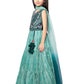 Rama Green Coloured Ready-To-Wear Lehenga Choli With Mirror Work For Girls - Betty Ethnic India - Saree & Lehenga - Betty Girls Wear Online