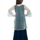 Peacock Blue Coloured Gharara / Sharara Set With Jacket For Girls - Betty Ethnic India - Gharara / Sharara Set - Betty Girls Wear Online