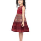 Maroon & Beige Ethnic Motifs Printed Knee Length Frock For Girls - Betty Ethnic India - Frock - Betty Girls Wear Online