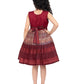 Maroon & Beige Ethnic Motifs Printed Knee Length Frock For Girls - Betty Ethnic India - Frock - Betty Girls Wear Online