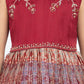 Maroon & Beige Ethnic Motifs Printed Knee Length Frock For Girls - Betty Ethnic India - Frock - Betty Girls Wear Online