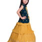 Tomato Gown And Navy Blue Coloured Jacket Floral Chinon Fit & Flare Gown For Girls - Betty Ethnic India - Gown - Betty Girls Wear Online