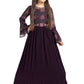 Wine Coloured Full Sleeves Gown For Girls - Betty Ethnic India - Gown - Betty Girls Wear Online